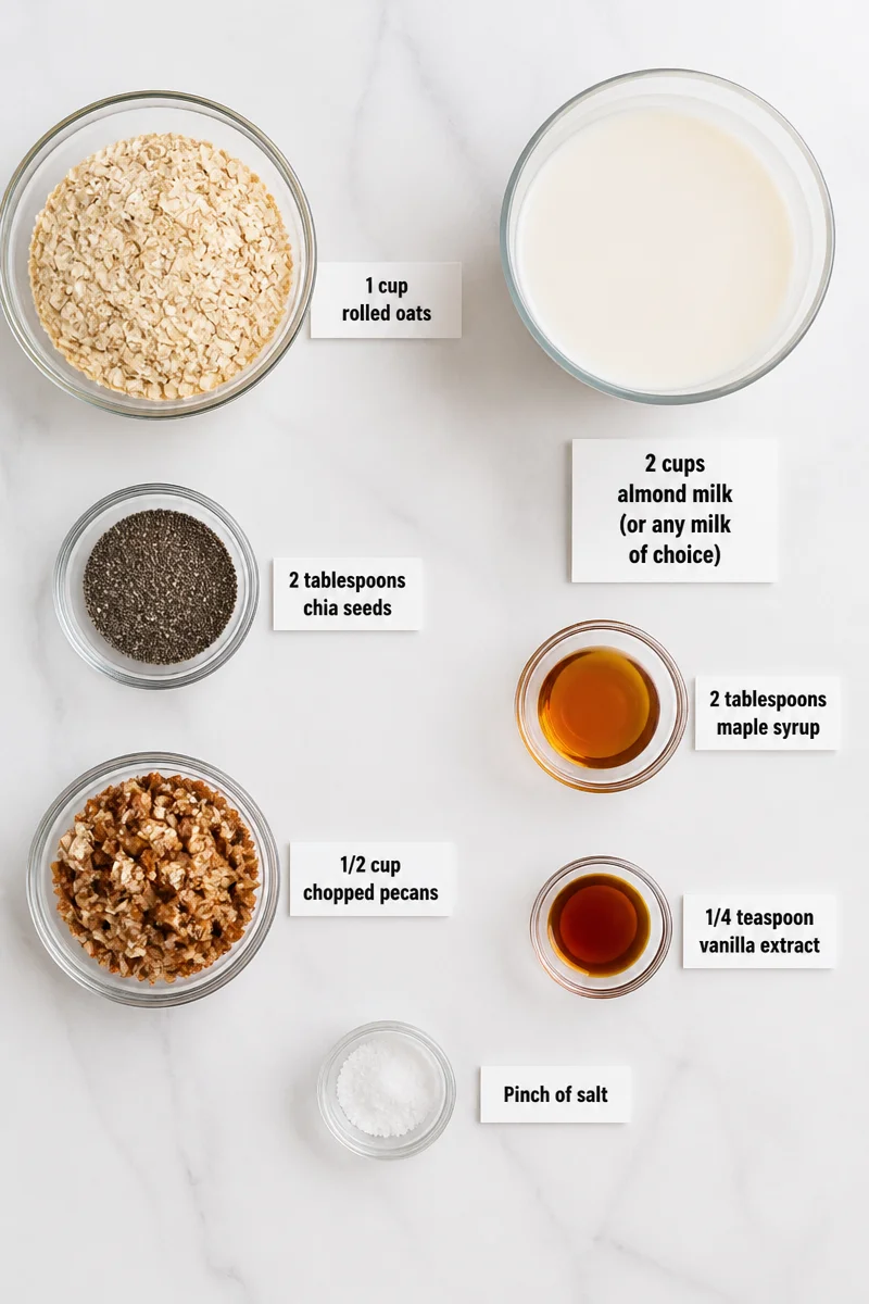 Maple Pecan Chia Seed Overnight Oat Breakfast