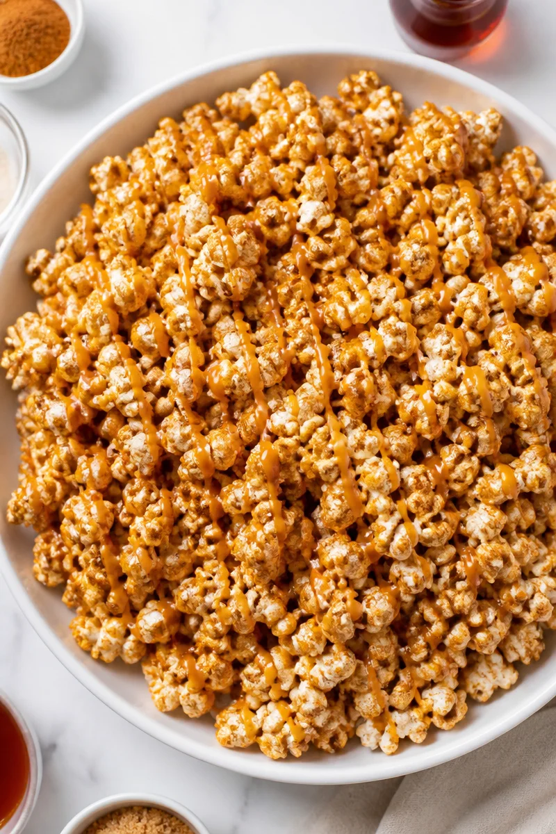 Maple Pumpkin Spice Drizzled Fall Popcorn