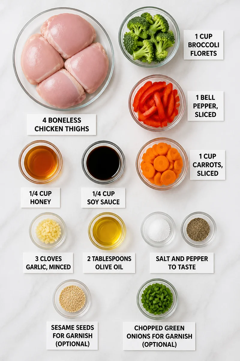 One-Pan Honey Garlic Chicken and Vegetable
