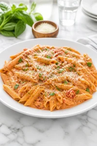 One-Pot Creamy Tomato Basil Pasta with Parmesan