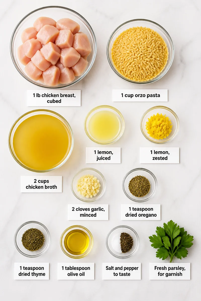 One-Pot Lemon Herb Chicken and Orzo Skillet