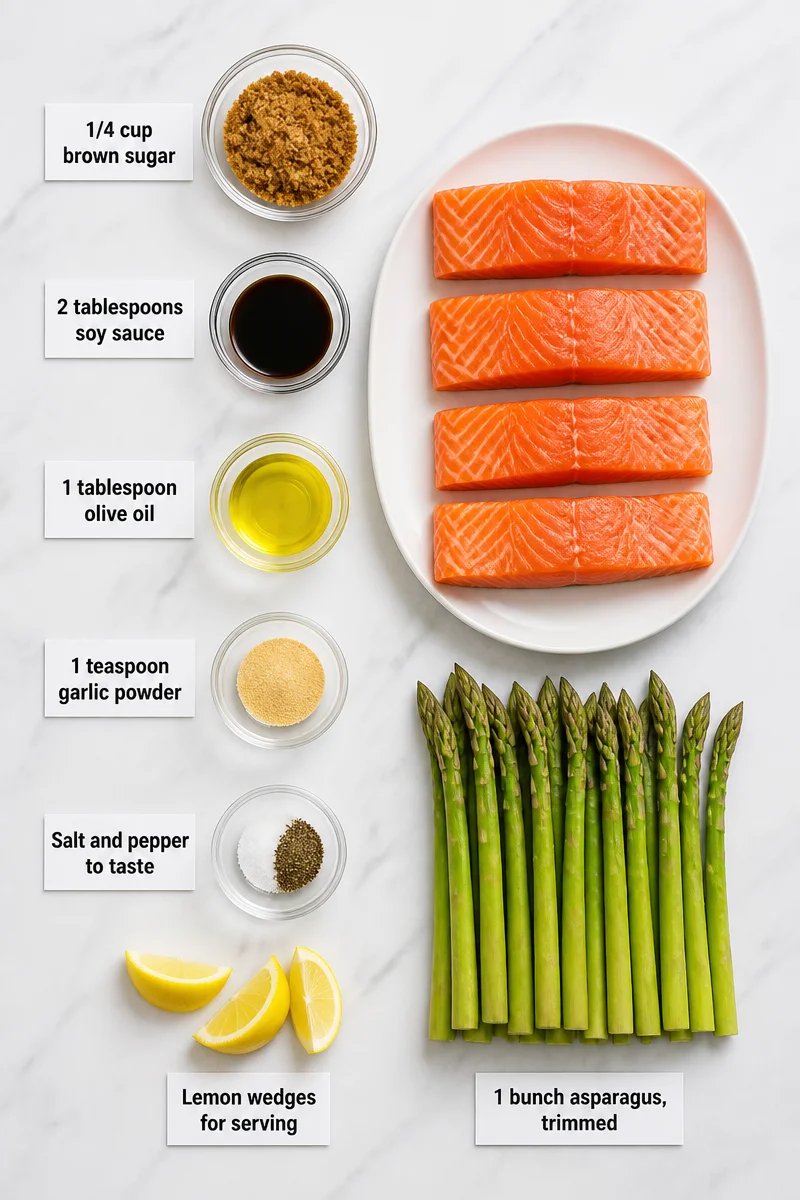 Oven Baked Brown Sugar Salmon with Asparagus