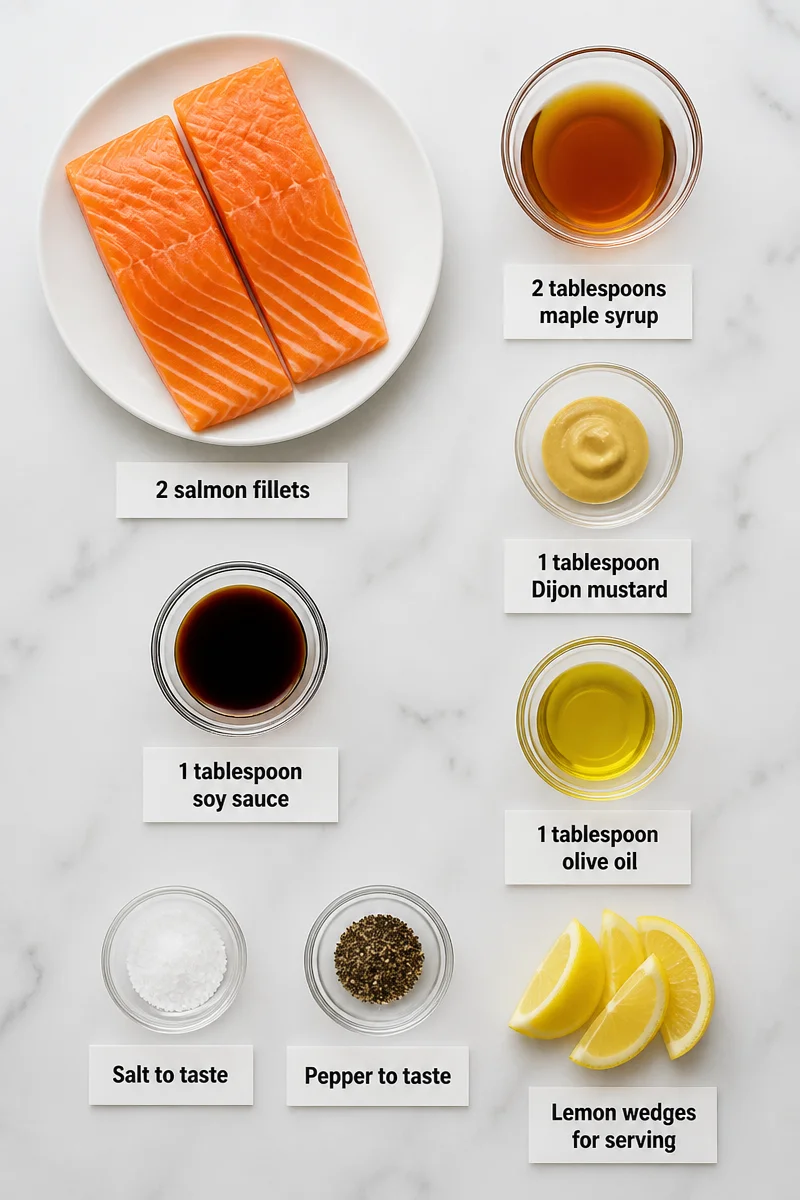 Oven Baked Maple Mustard Glazed Salmon Dinner