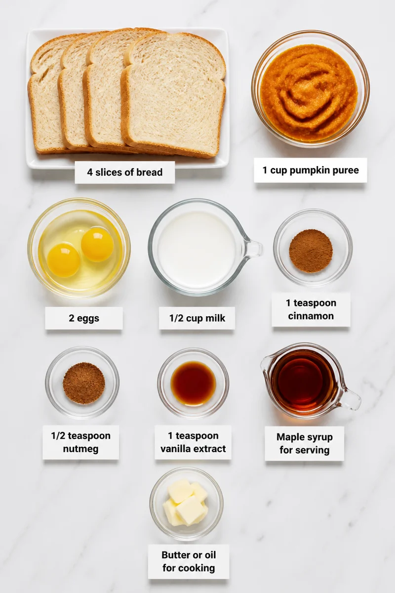 Pumpkin Puree French Toast with Maple Syrup