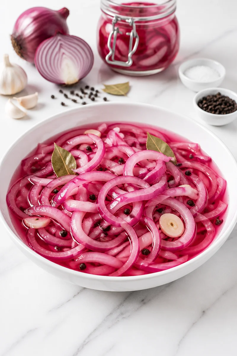 Quick 10 Minute Vinegar Pickled Red Onion