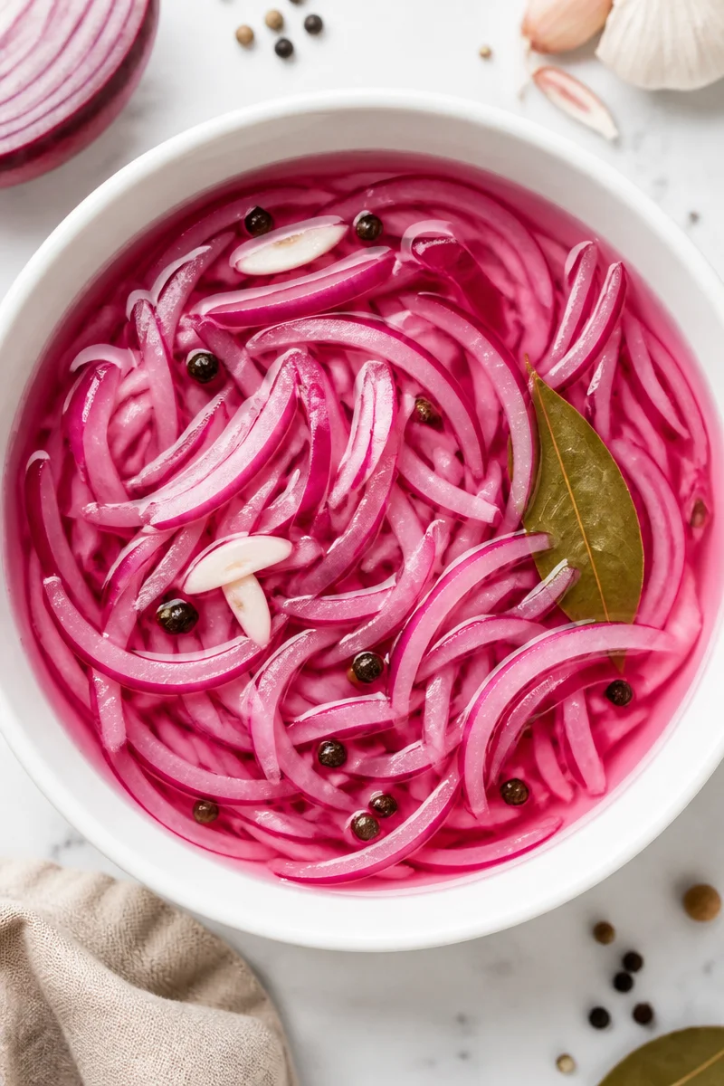 Quick 10 Minute Vinegar Pickled Red Onion