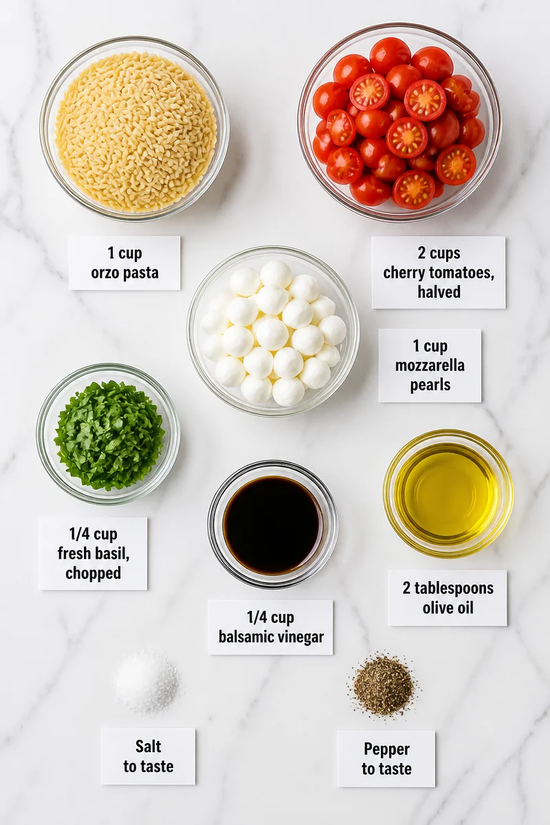 Quick 20-Minute Balsamic Orzo Salad with Mozzarella Pearls