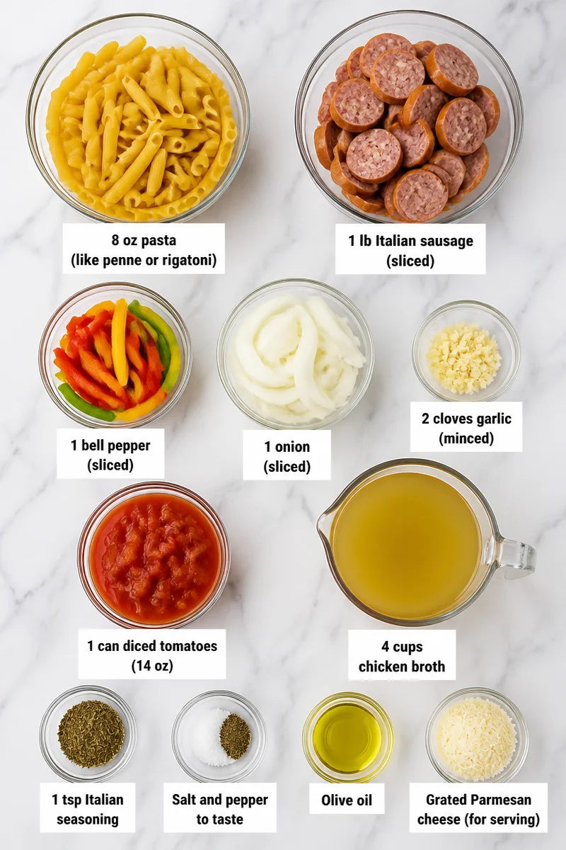 Quick One-Pot Sausage and Pepper Pasta