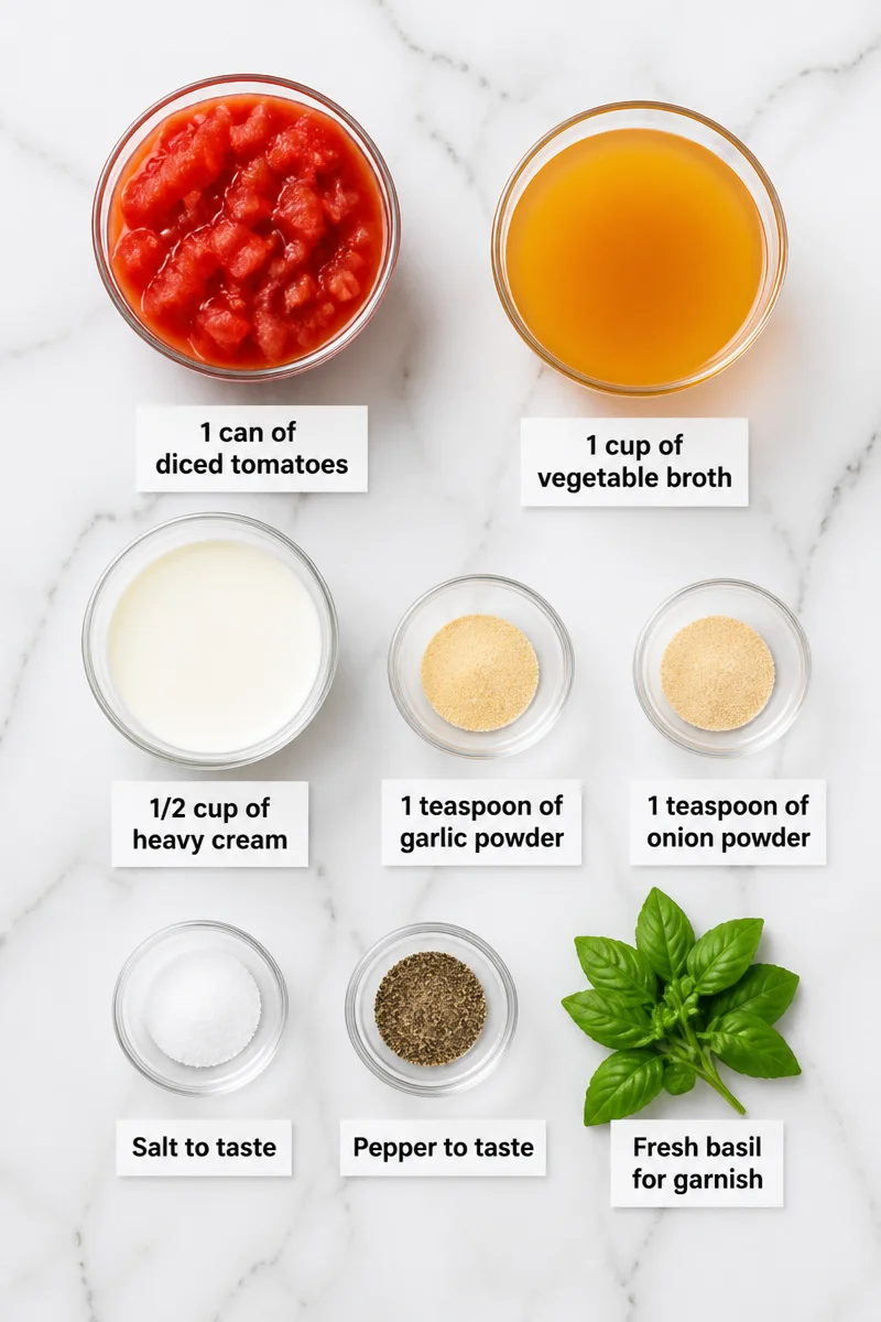 Quick Ten Minute Creamy Tomato Easy Soup Recipe