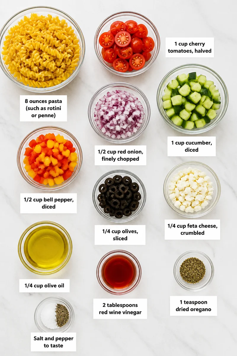 Refreshing Cold Pasta Salad Lunch Bowl