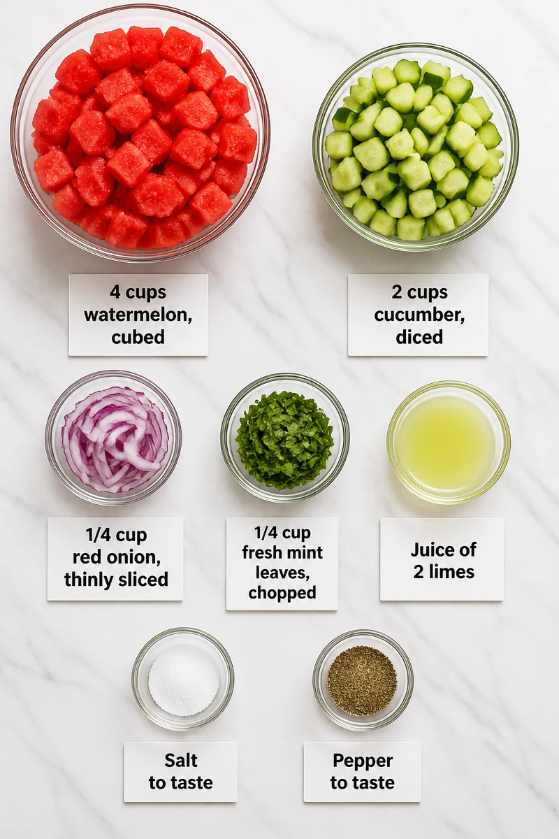 Refreshing Watermelon Cucumber Salad with Lime