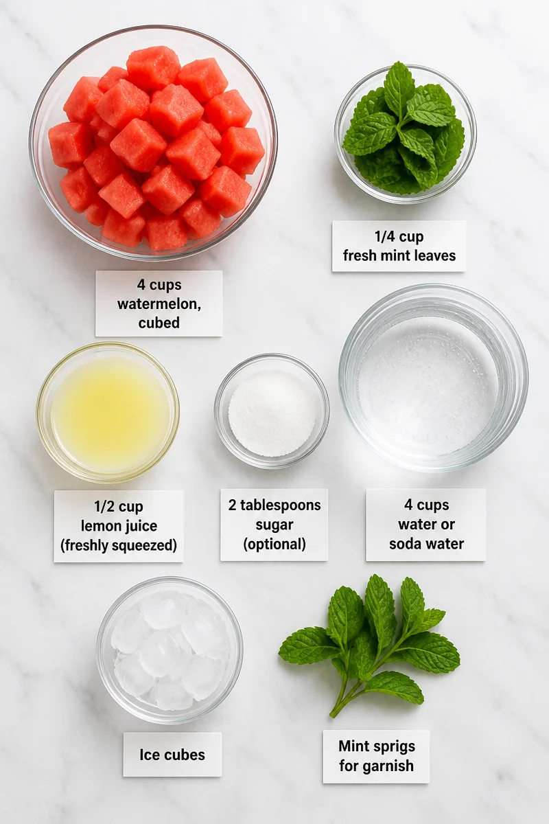 Refreshing Watermelon Mint Lemonade Drink Recipe
