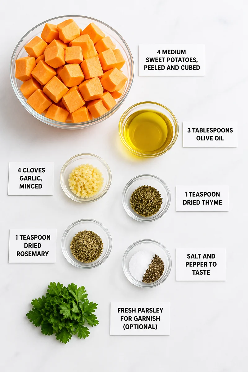 Savory Garlic And Herb Roasted Sweet Potato Side