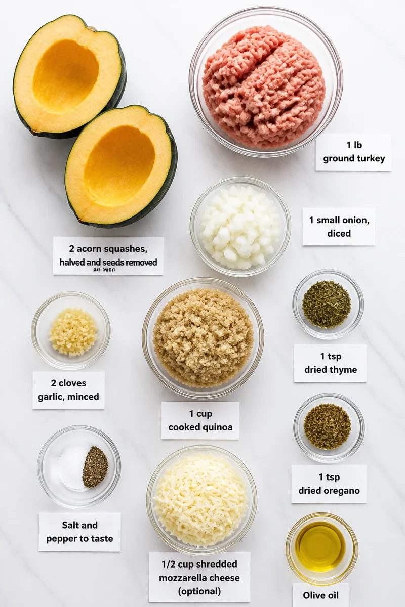 Savory Ground Turkey Stuffed Acorn Squash Recipe