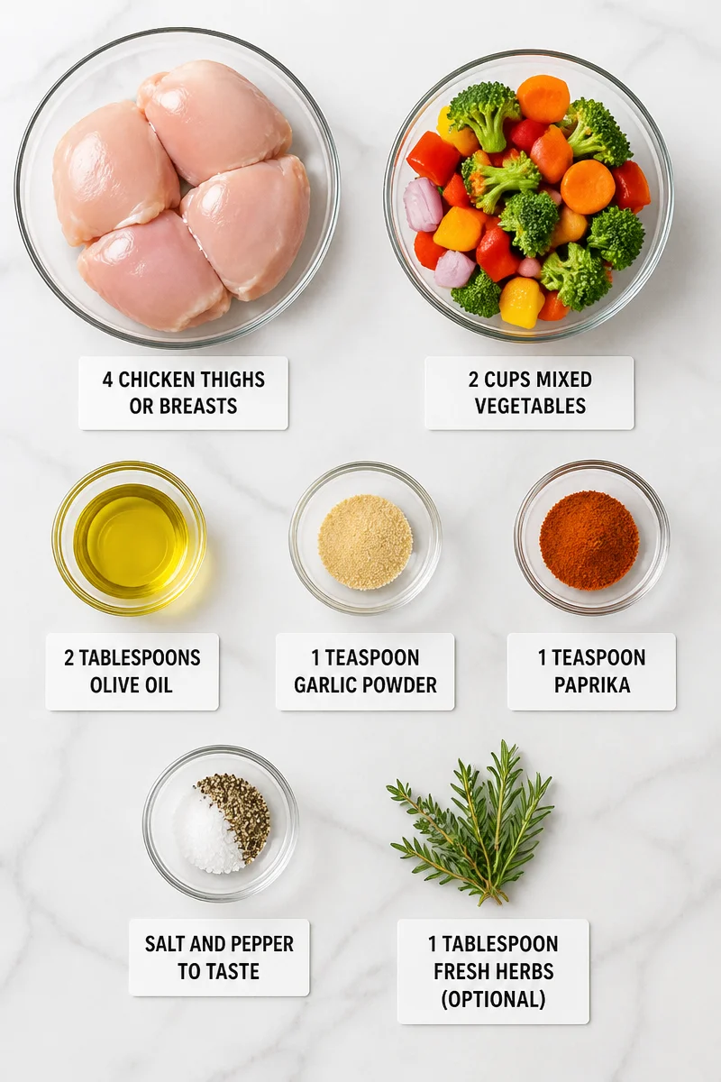 Sheet Pan Baked Chicken and Roasted Vegetable