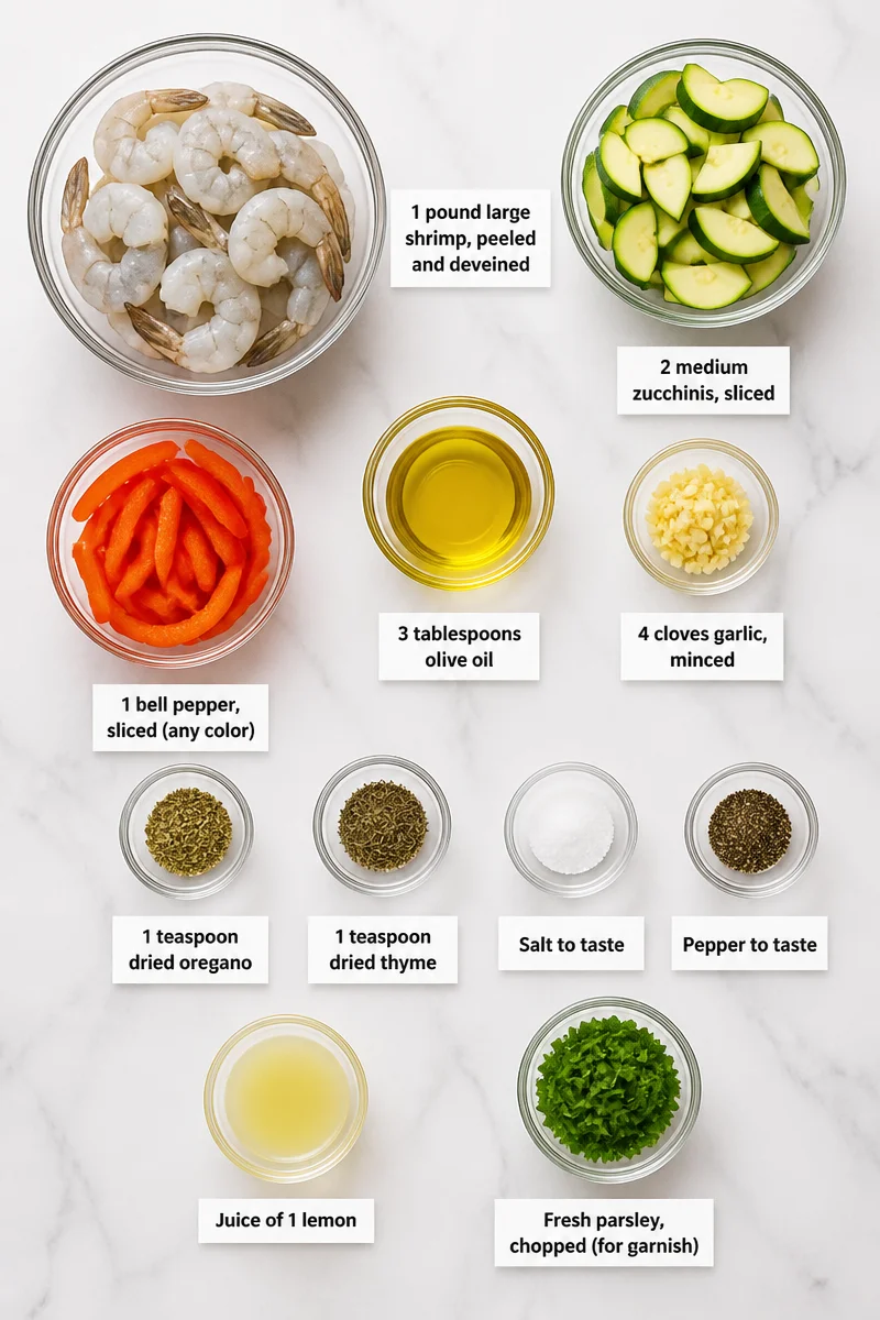 Sheet Pan Garlic Herb Shrimp with Zucchini and Bell Peppers
