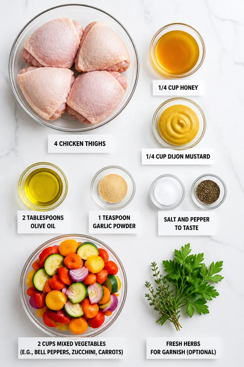 Sheet Pan Honey Mustard Chicken with Roasted Vegetables