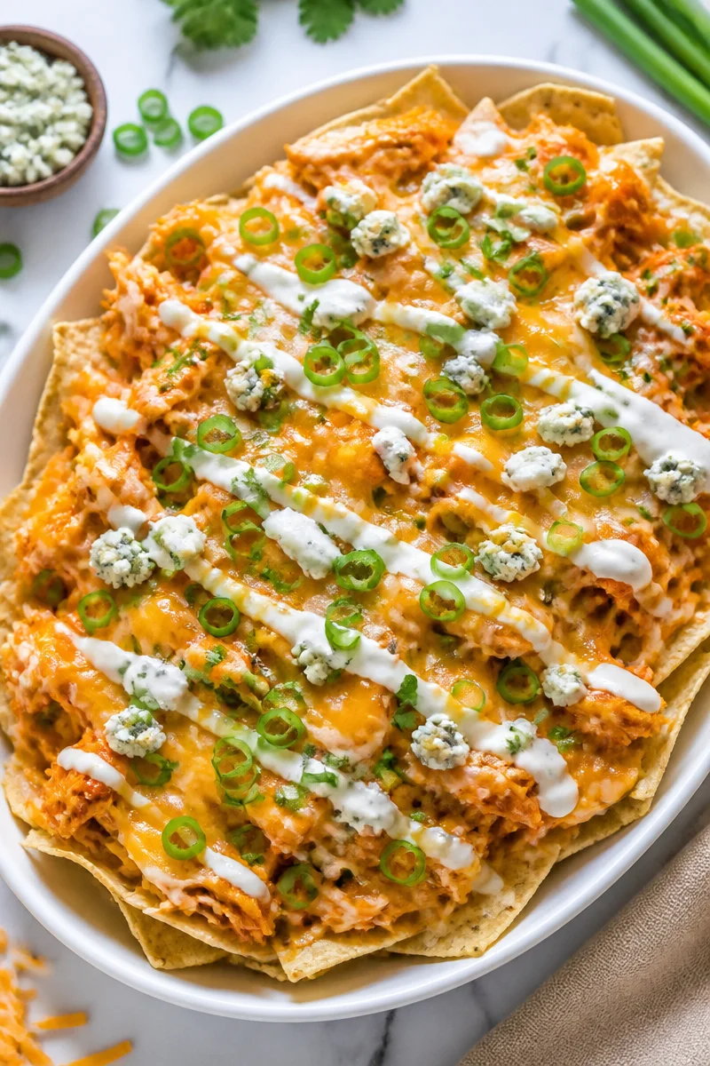 Skillet Buffalo Chicken And Ranch Nacho
