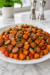 Skillet Sweet Potato And Turkey Sausage Hash Breakfast