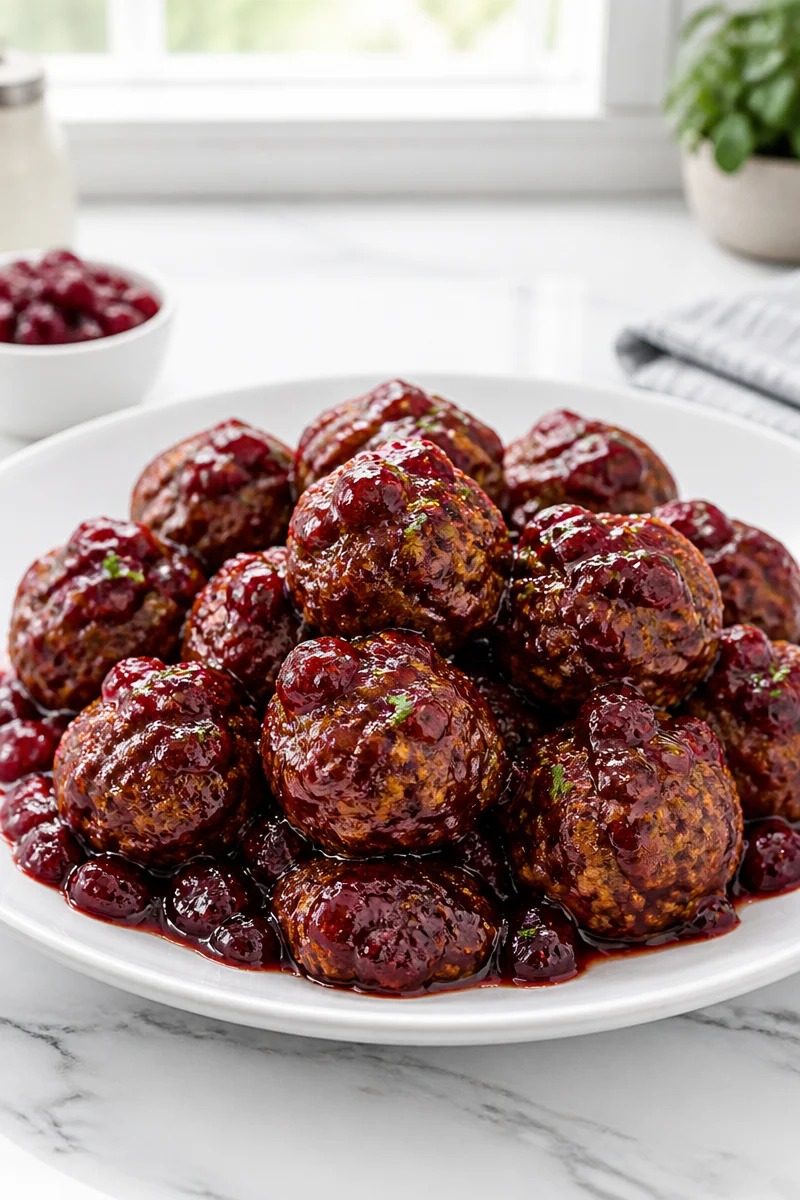 Slow Cooker Cranberry BBQ Beef Meatball