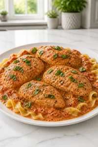 Slow Cooker Creamy Tomato Basil Crockpot Chicken Recipe