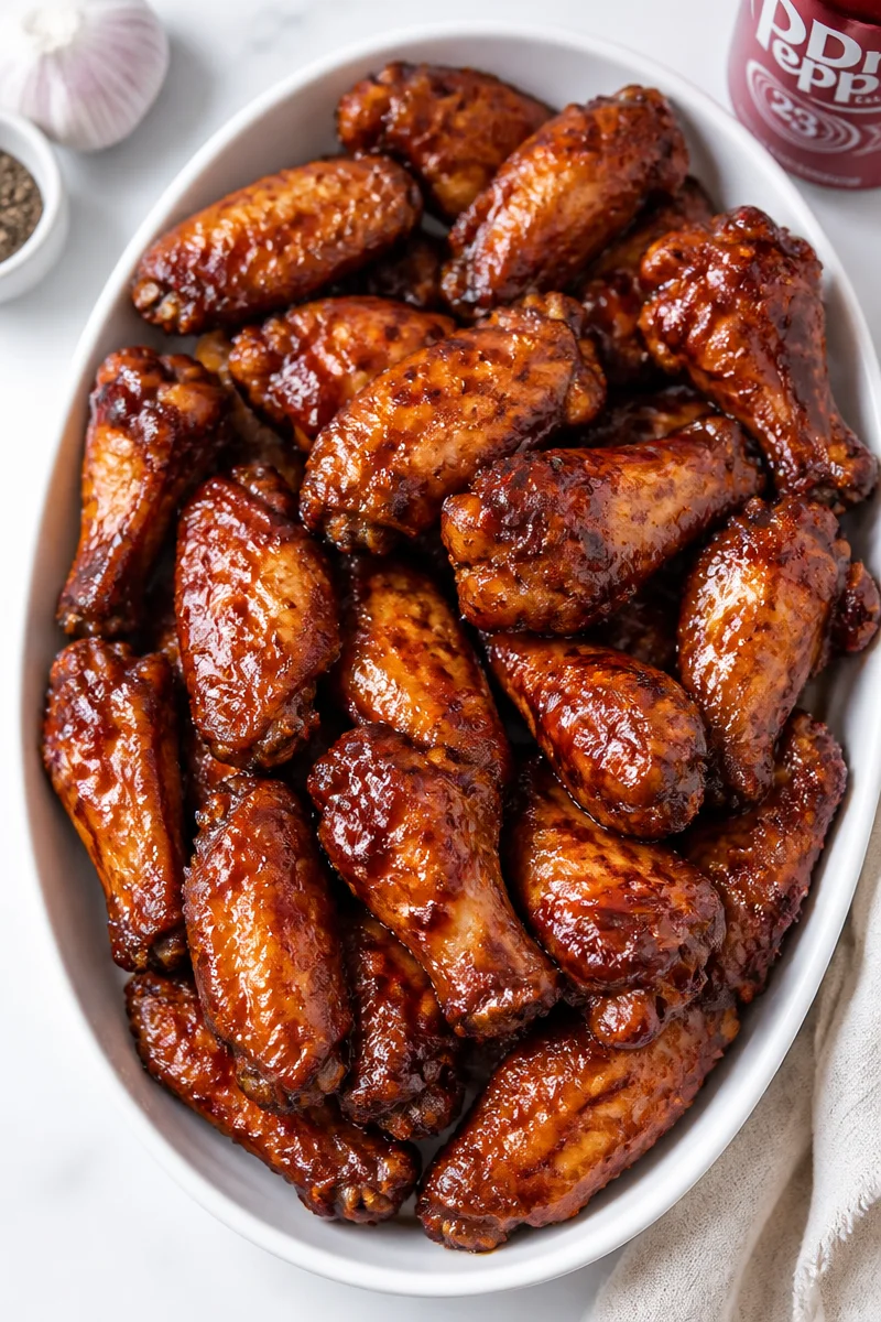 Slow Cooker Dr Pepper BBQ Chicken Wings