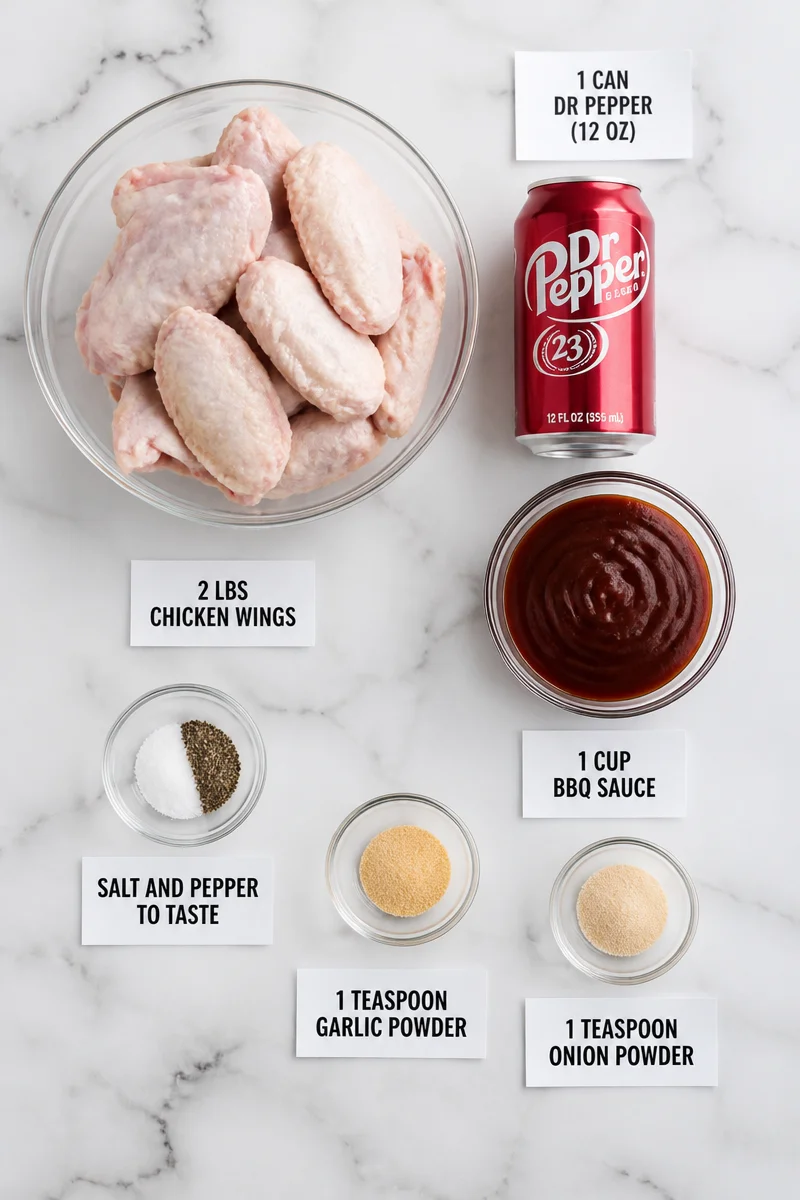 Slow Cooker Dr Pepper BBQ Chicken Wings