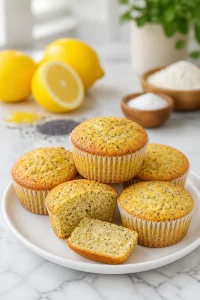 Soft Almond Flour Lemon Poppy Seed Muffin