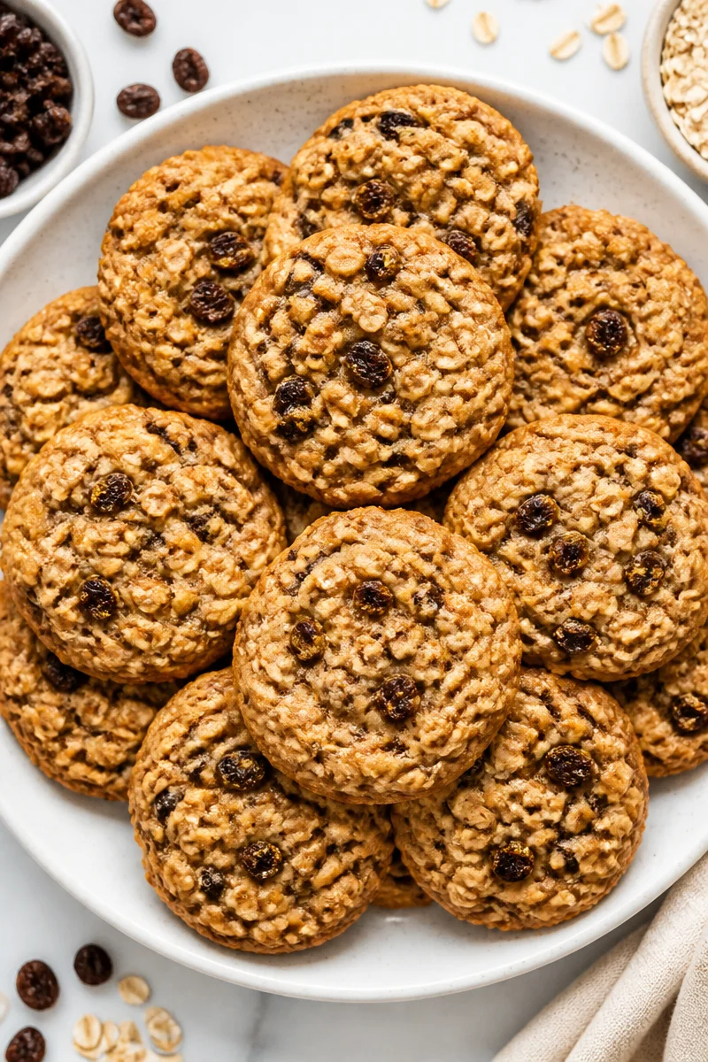 Soft And Chewy Cinnamon Oatmeal Raisin Cookie