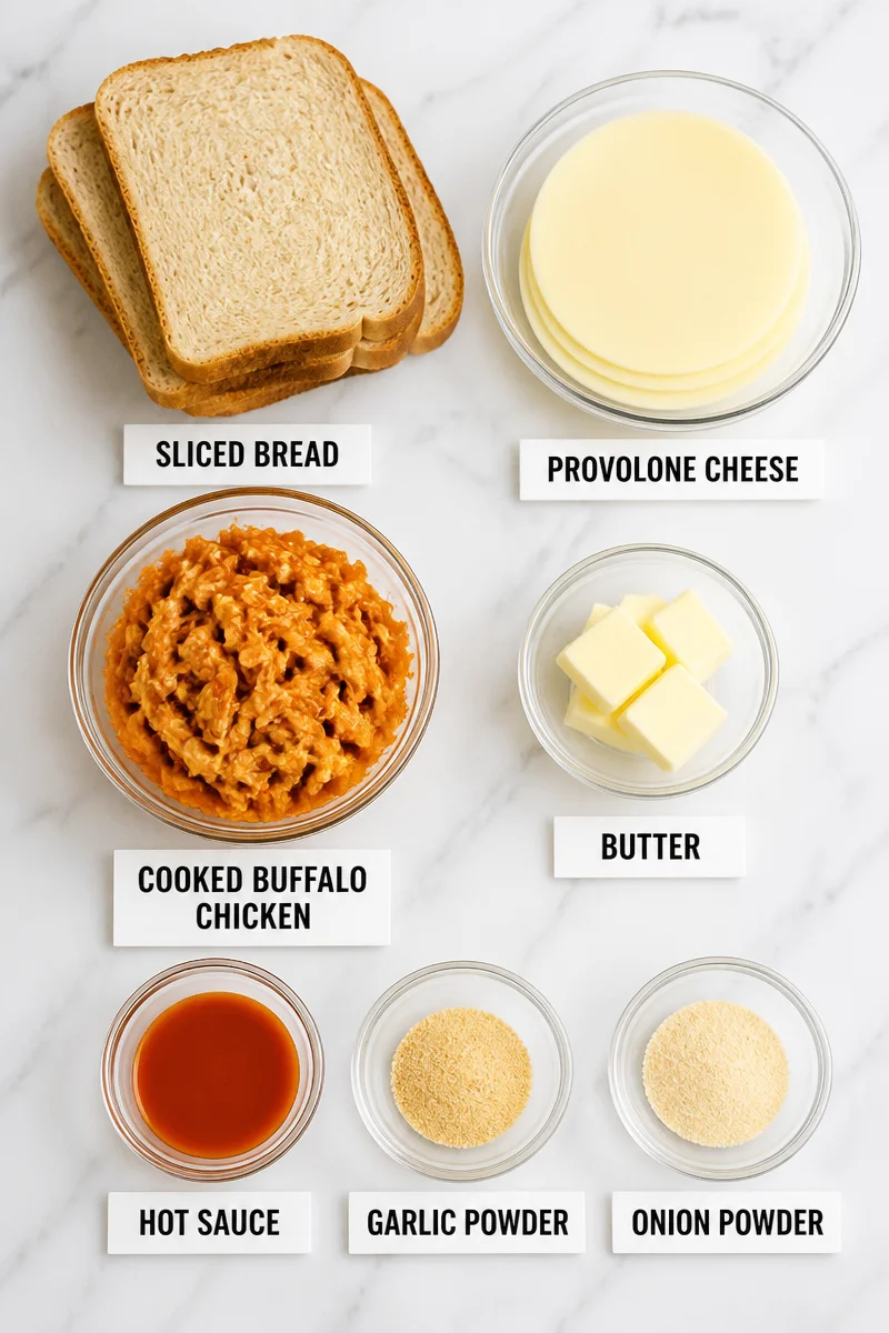 Spicy Buffalo Chicken And Provolone Grilled Cheese