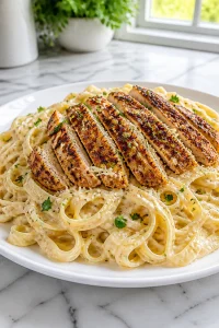 Spicy Cajun Grilled Chicken Pasta Alfredo
