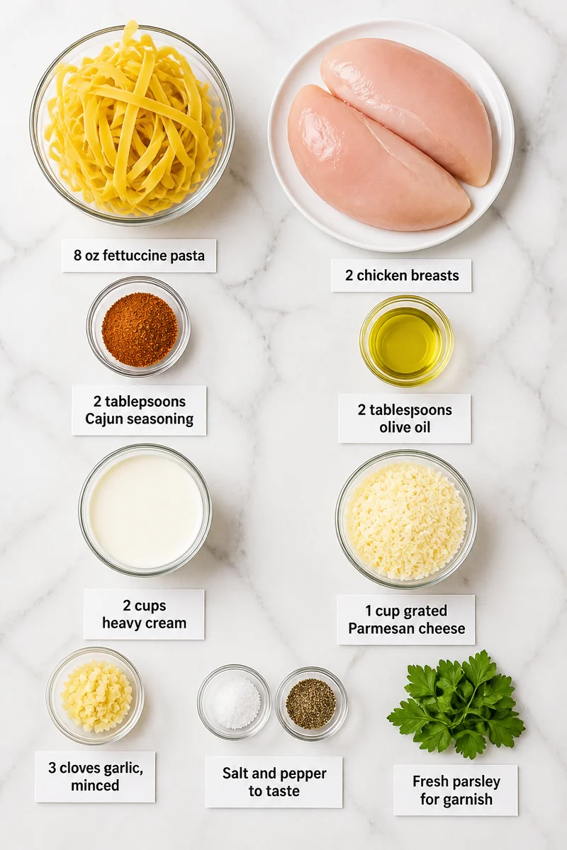 Spicy Cajun Grilled Chicken Pasta Alfredo