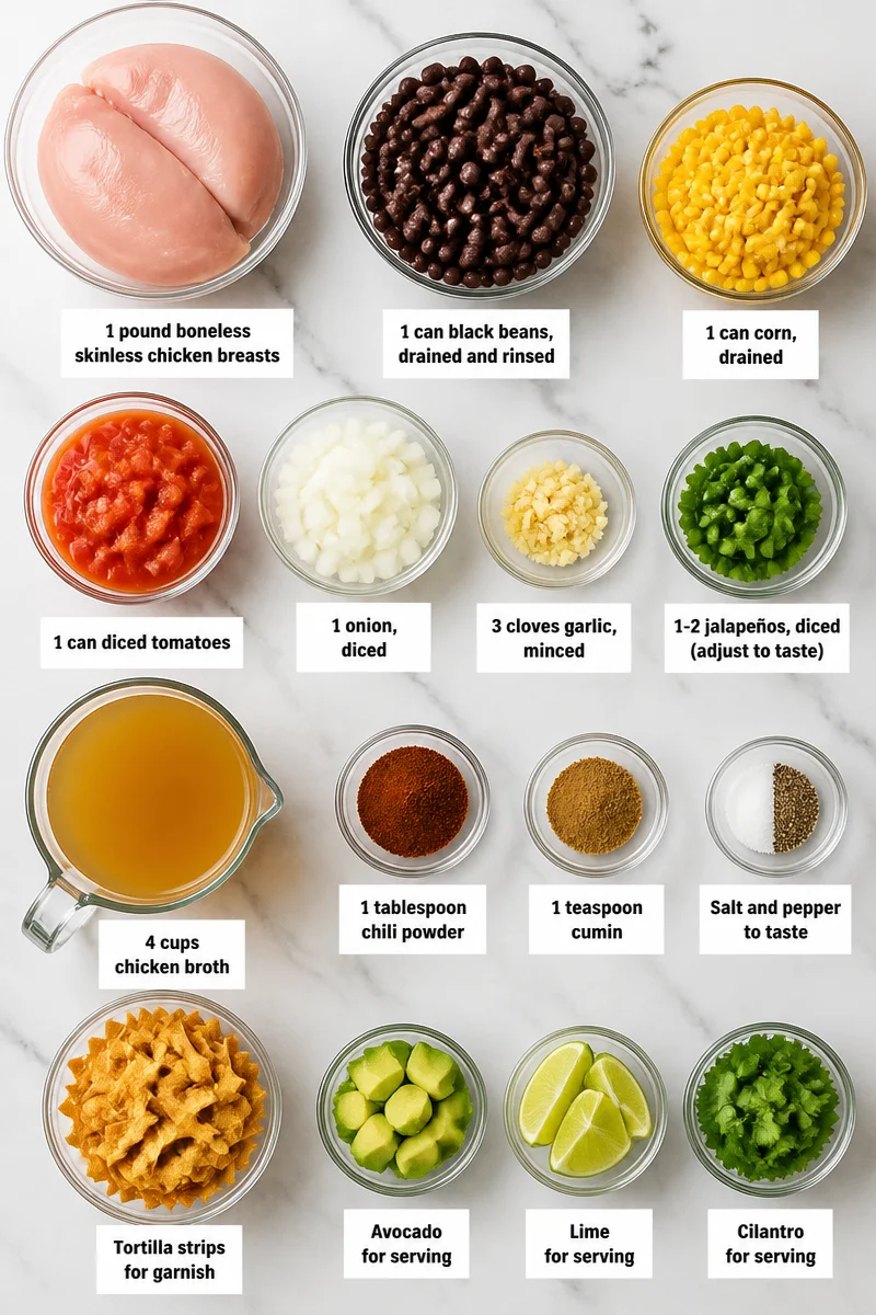 Spicy Crockpot Black Bean Chicken Tortilla Soup Recipe