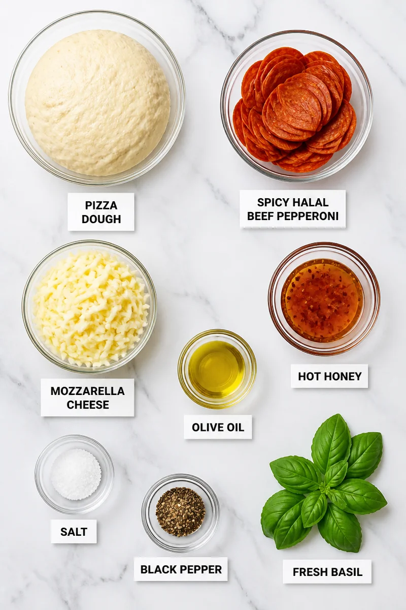 Spicy Halal Beef Pepperoni And Hot Honey Skillet Pizza