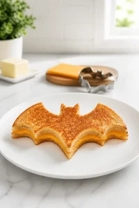 Spooky Bat Shaped Cheese Sandwich