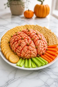 Spooky Cream Cheese Brain Halloween Dip Appetizer