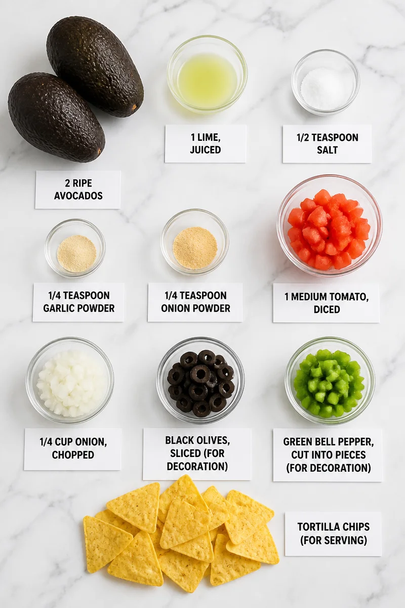 Spooky Frankenstein Face Guacamole Halloween Dip Appetizer