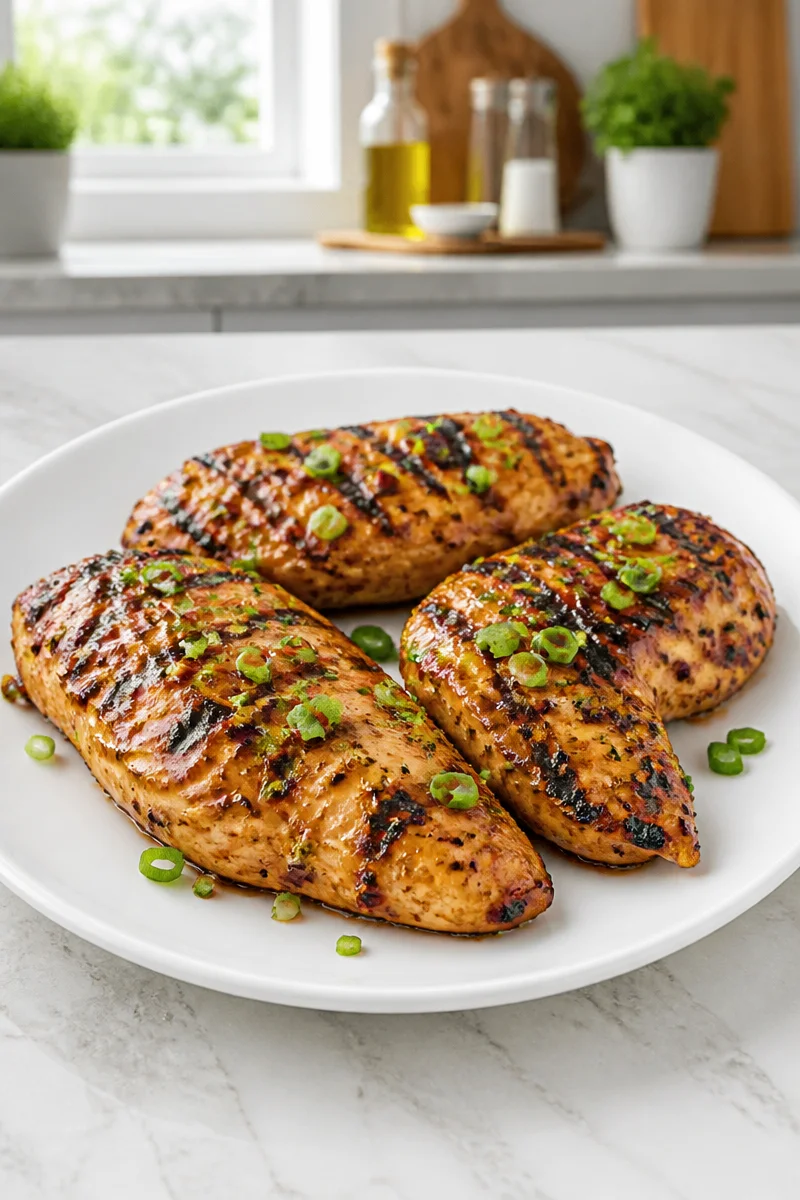 Delicious Sweet and Spicy Hawaiian Grilled Chicken on a serving platter