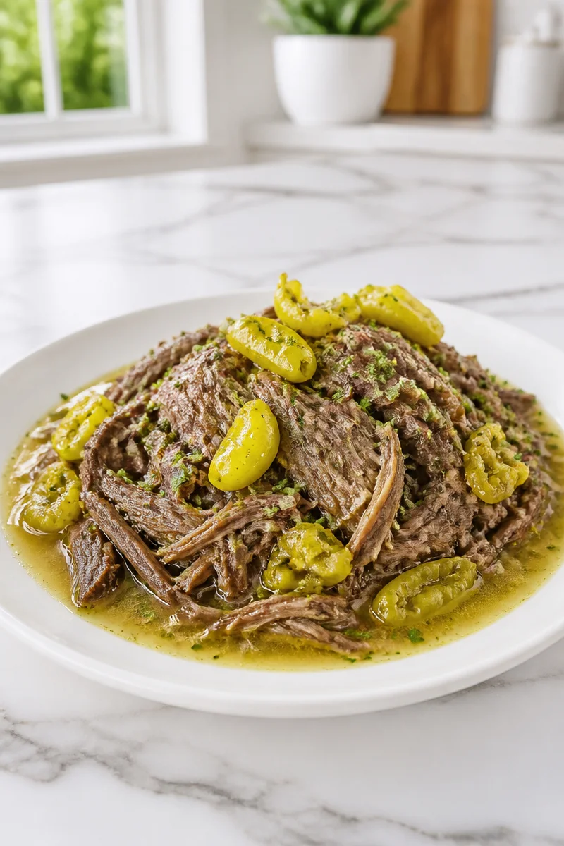 Tender Pepperoncini Beef Mississippi Pot Roast Crockpot
