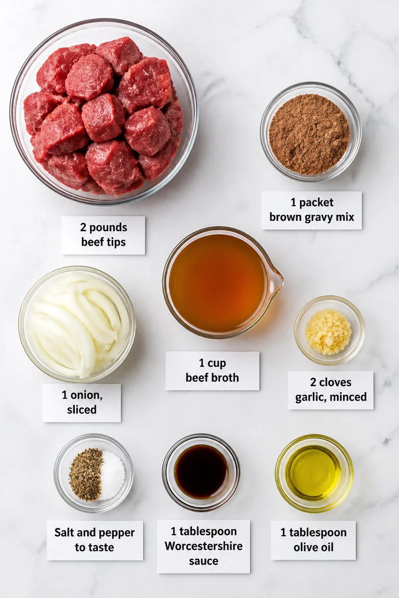 Tender Slow Cooker Beef Tip And Gravy Dinner