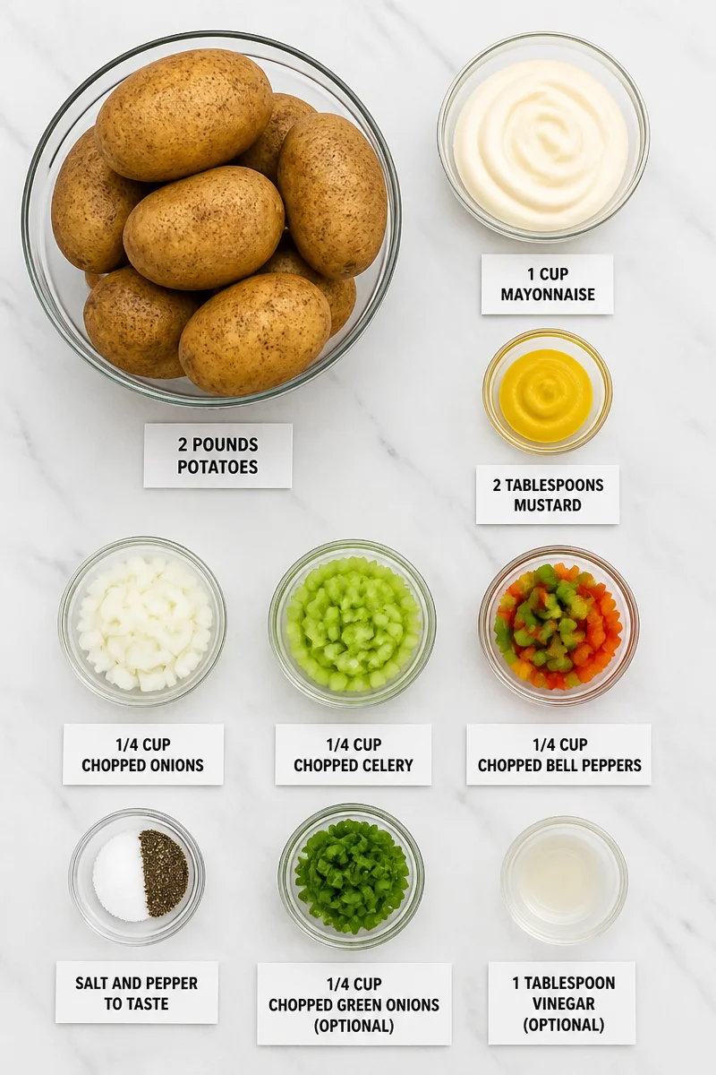 Traditional Jamaican Potato Salad with Mustard Dressing