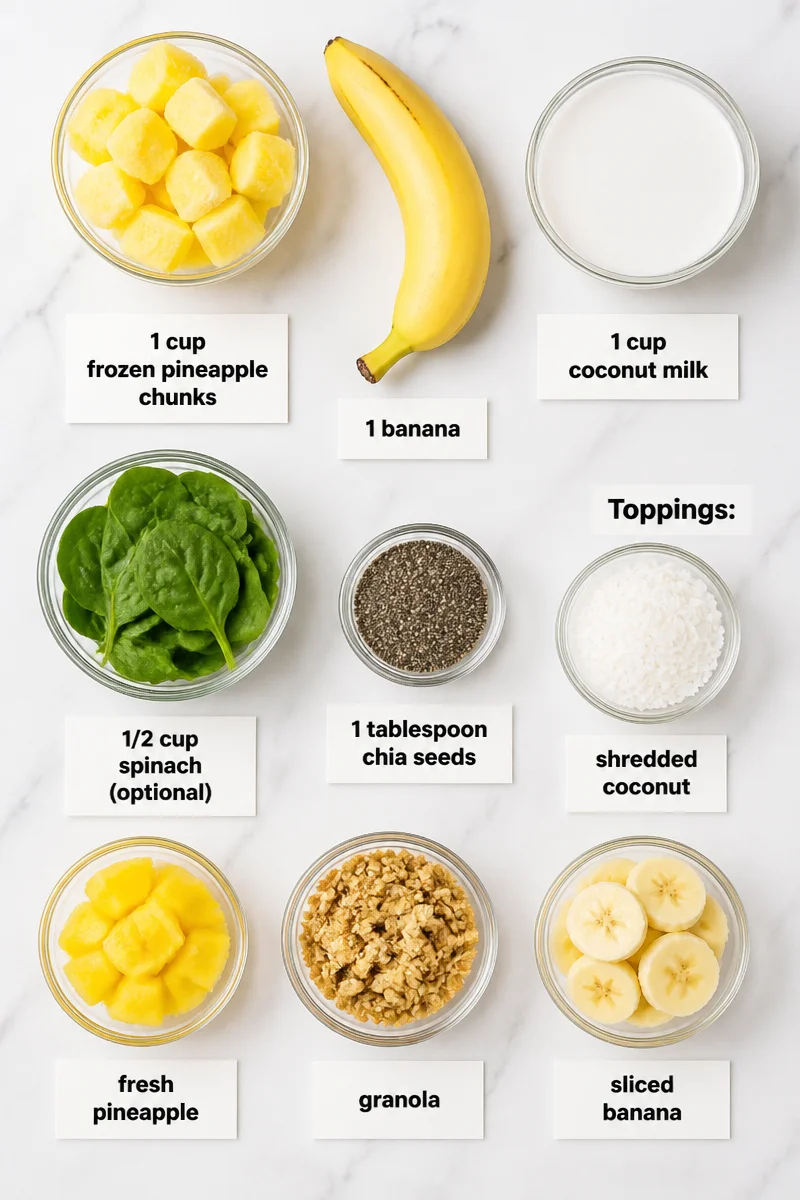 Vegan Coconut Pineapple Smoothie Bowl