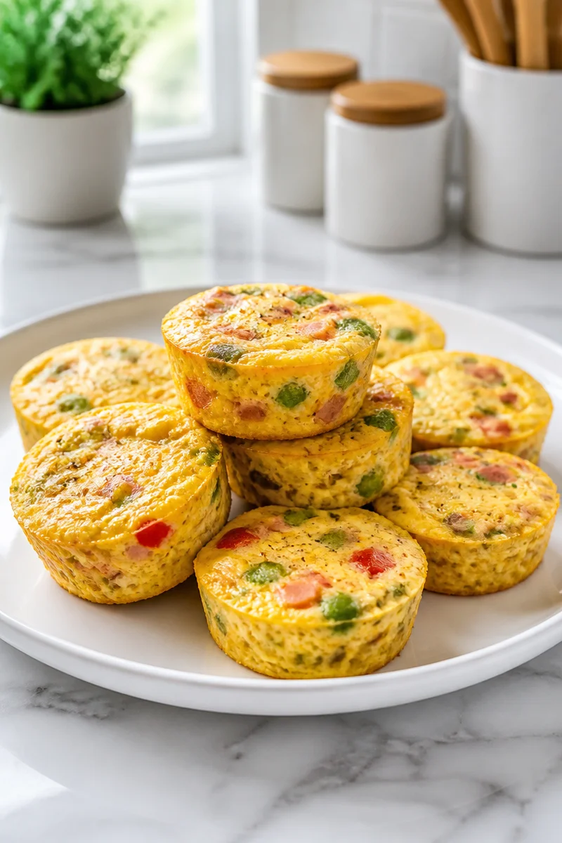 Air Fryer Egg Bite Protein Cup made with eggs and vegetables