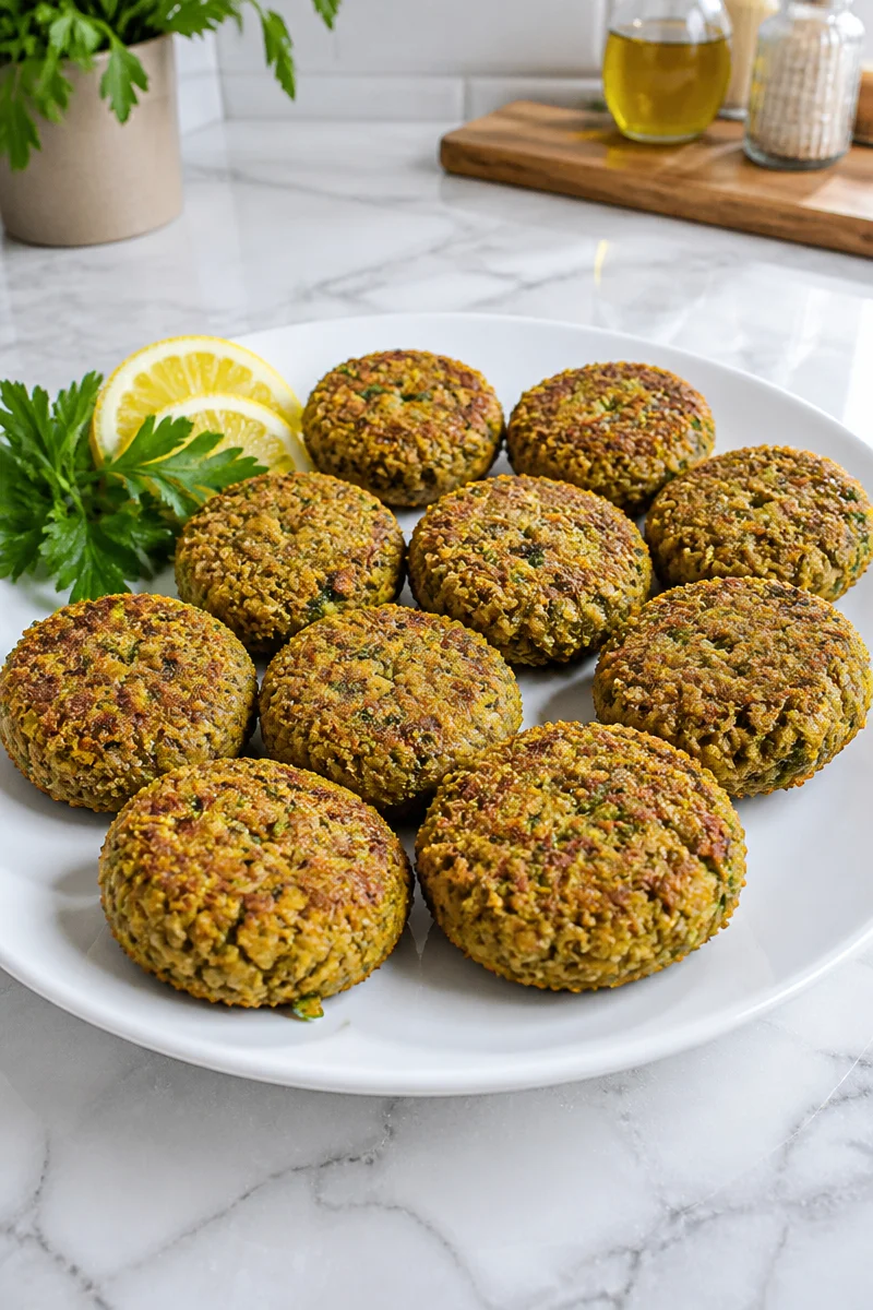 Crispy Air Fryer falafel paleo chickpea bites on a plate