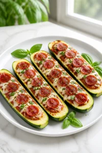 Air Fryer Zucchini Pizza Boat