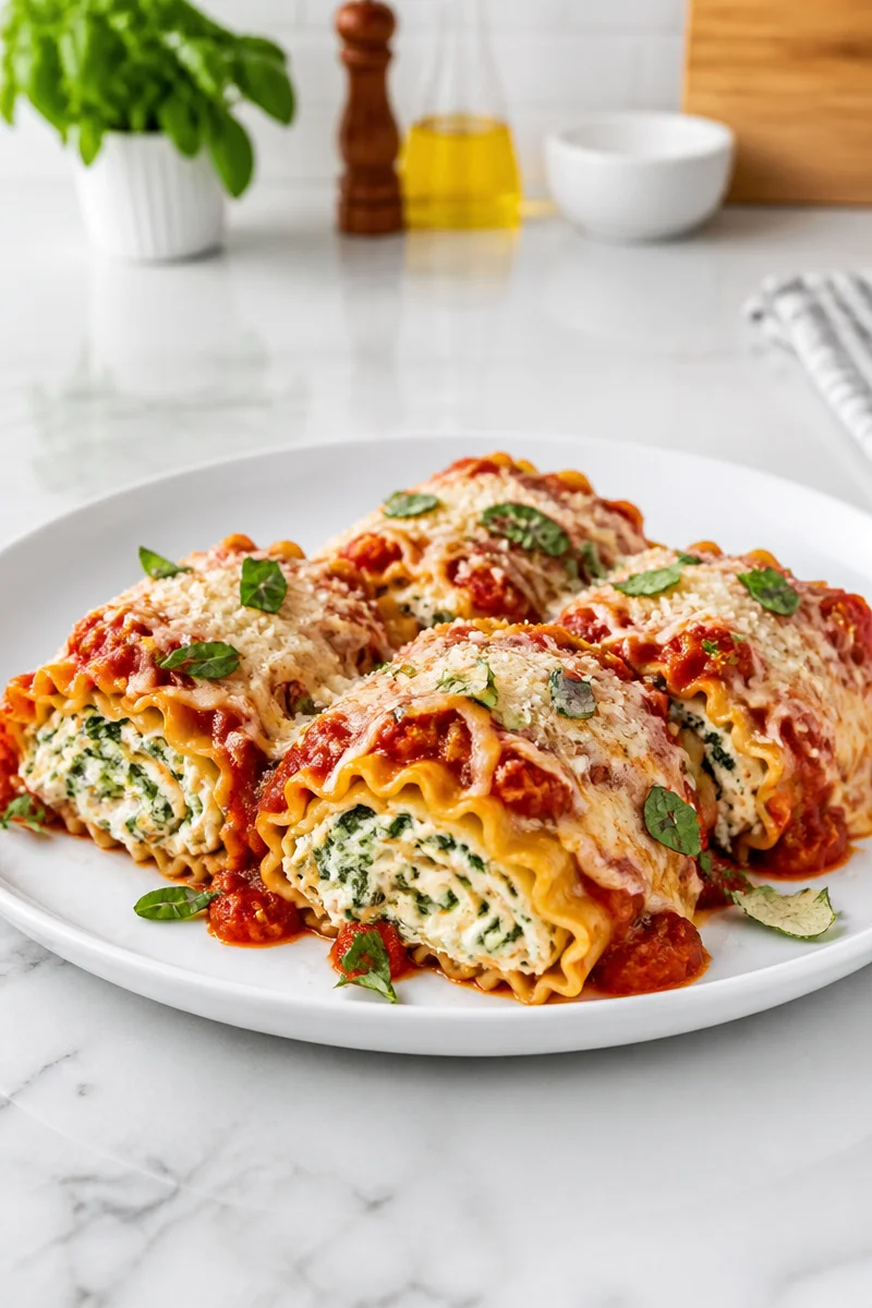 Baked Ziti Roll Ups with Ricotta cheese, a delicious pasta dish