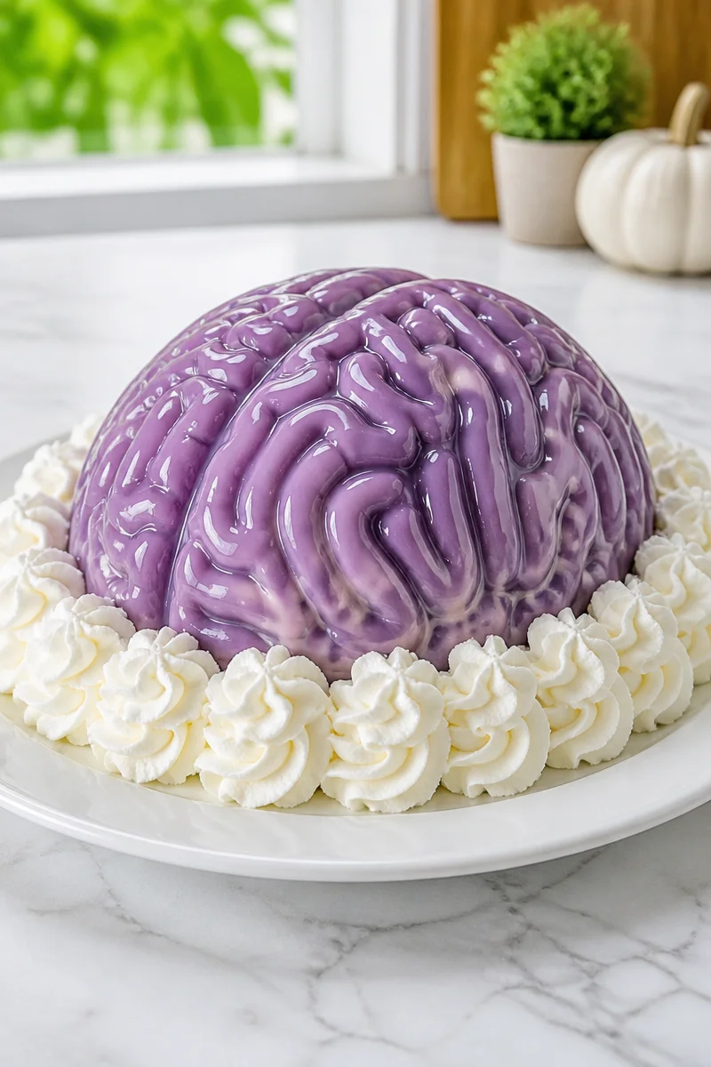 Brain shaped jello mold for Halloween party decoration
