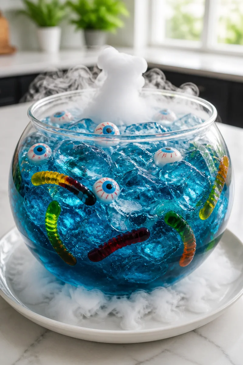 Bubbling Witch Brew Dry Ice Cocktail with spooky effects