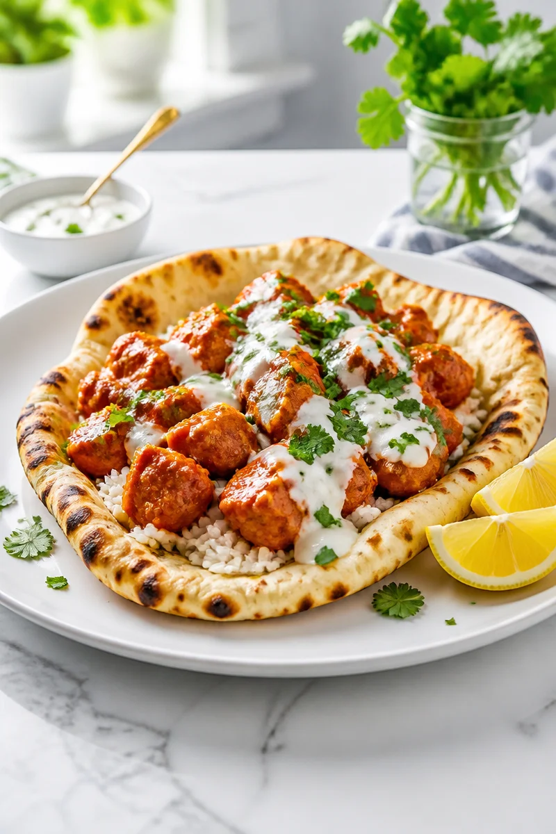 Delicious Butter Chicken served in a Naan Bread Bowl