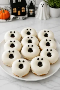 Ghost Donut Halloween White Glaze